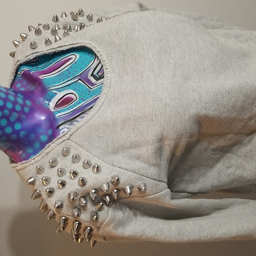 Silence + Noise Small light Grey sweatshirt with Dome silver studded